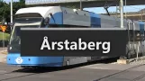 Spårvagnar på Tvärbanan vid Årstaberg
