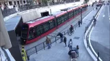 Tram at Nice Port Lympia station on December 14, 2019