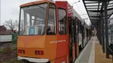 Tram Cottbus ride from Hauptbahnhof to Schwellwitz Anger in the KTNF6 on 1 complete line