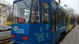 Tram Cottbus ride from Sandow to Jesser Str in KTNF6 on 2 complete lines