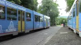 Tram Kassel: Aus- und Einrückerverkehr, 30.05.2014 (Description DE/EN)