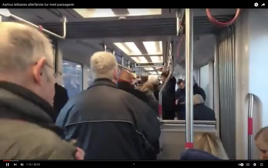 Aarhus light rail's very first trip with passengers