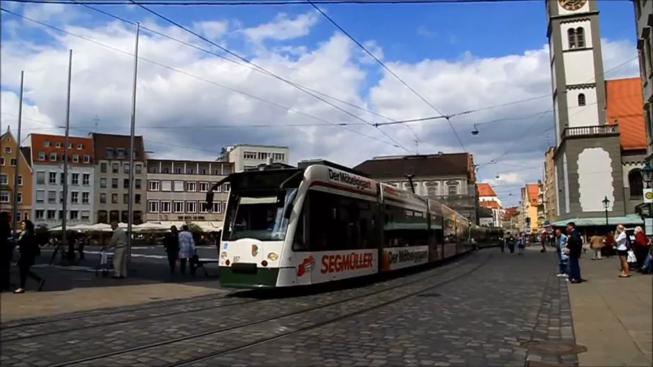 Augsburg Tram: Impressions in August with Combino and CityFlex