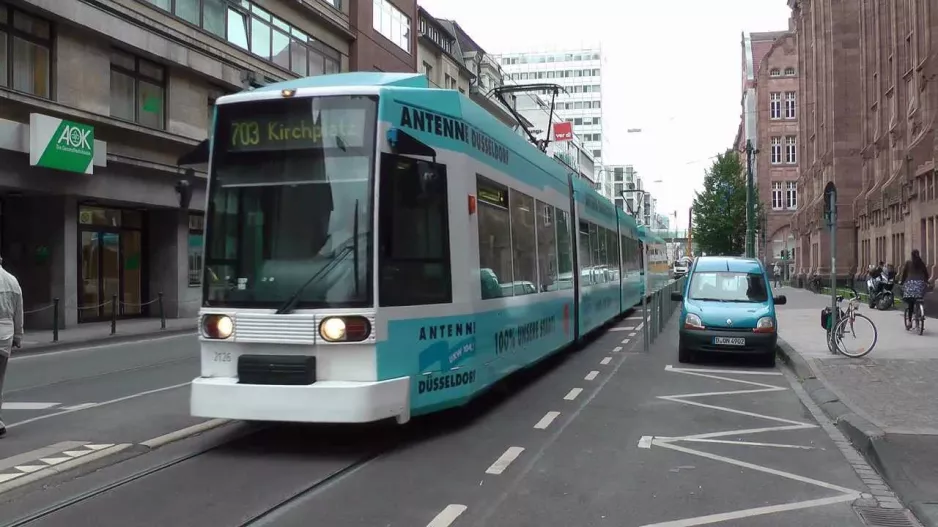 Düsseldorf tram - The route Jan-Wellem-Platz - Graf-Adolf-Platz