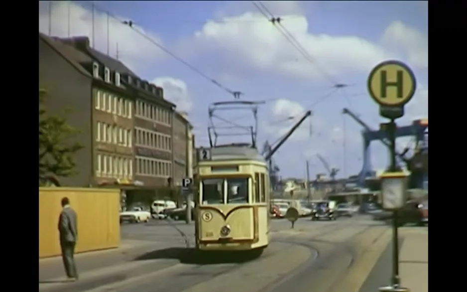 The former Kiel tram. Vintage tram in Kiel Trailer from tram-TV