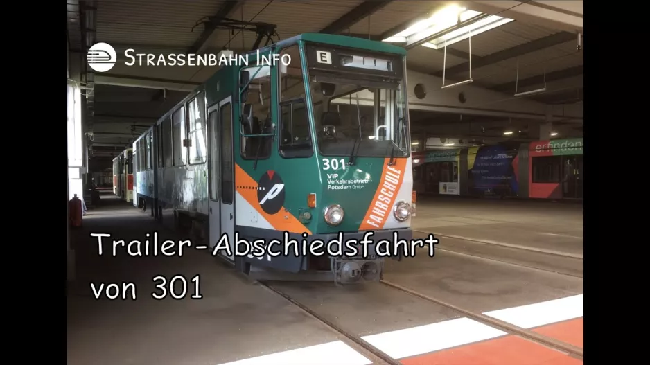 Trailer farewell of the Tatra KT4D driving school car 301 | Tram in Potsdam