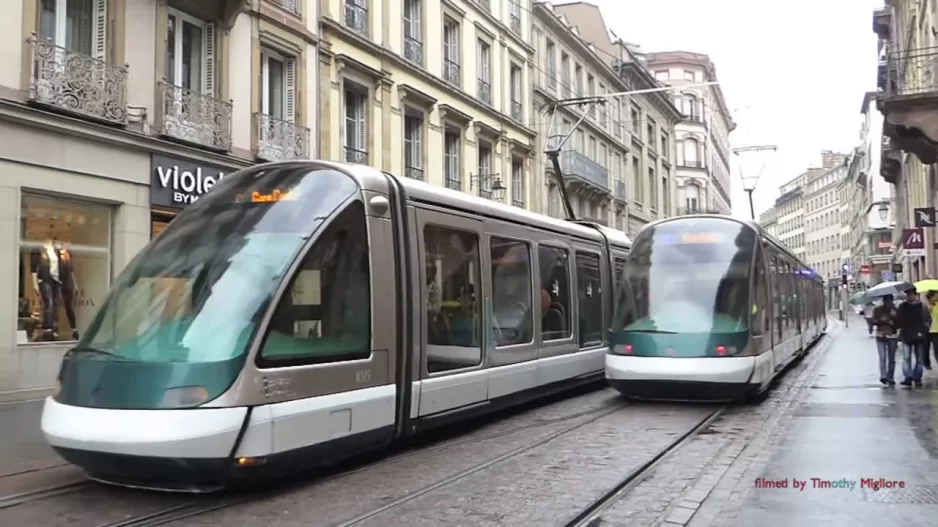 Trams in Strasbourg, France - 1080p