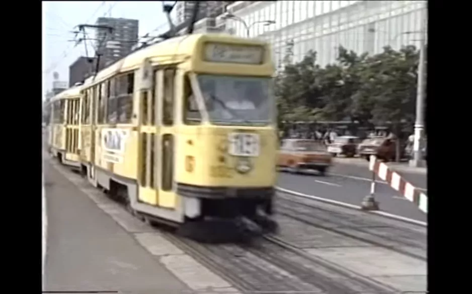 Trams in Warsaw in July 1989